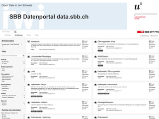 27. Oktober 2016
Open Data in der Schweiz
16
SBB Datenportal data.sbb.ch
 