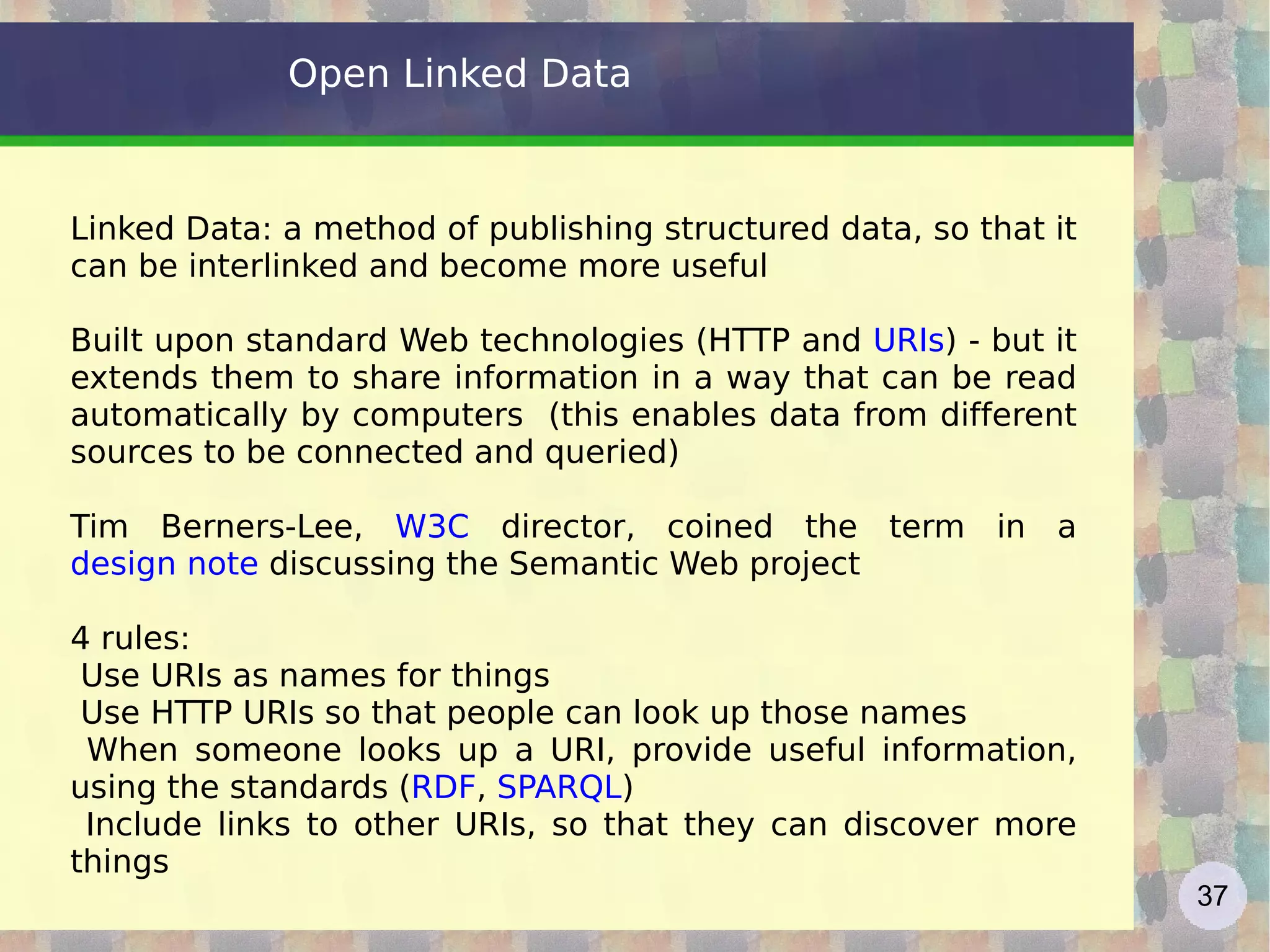 Apply an Open License If you are planning to make your data available you should put a license on it — and if you want your data to be open this is even more important For  Licensing  purposes must distinguish: Data  (the collection) 