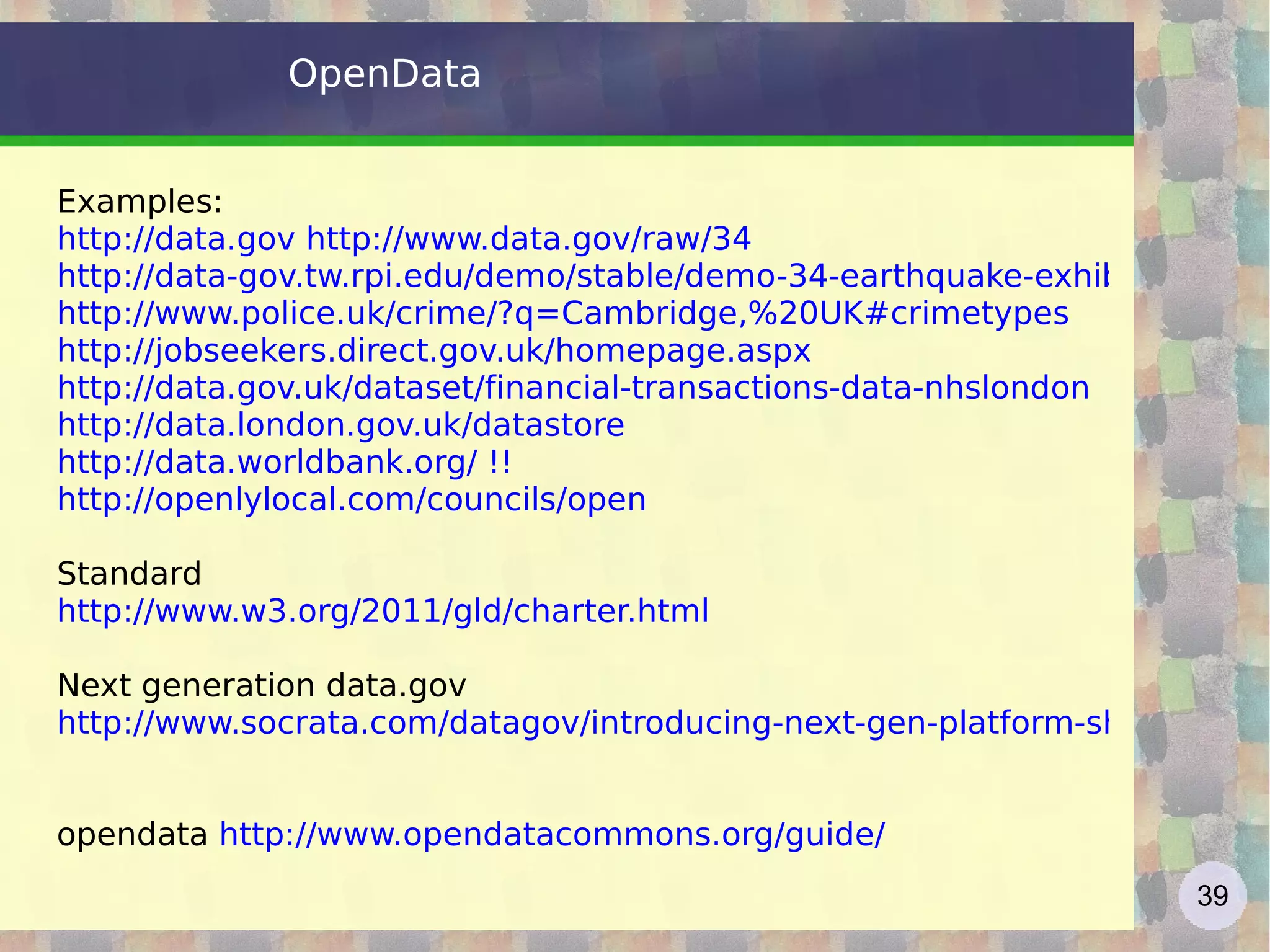 Structure  (schema, metadata, Data Definition) 