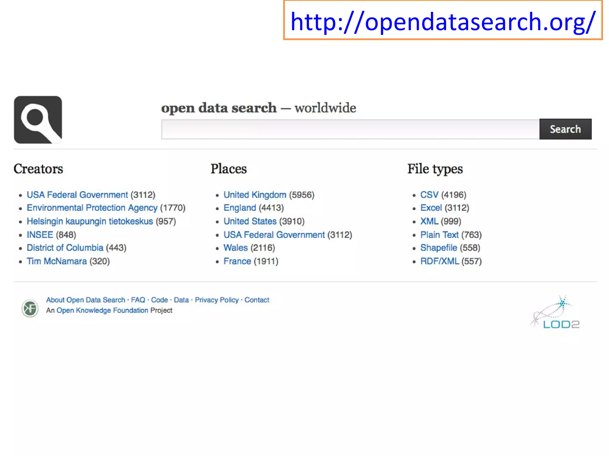 http:// opendatasearch.org / 