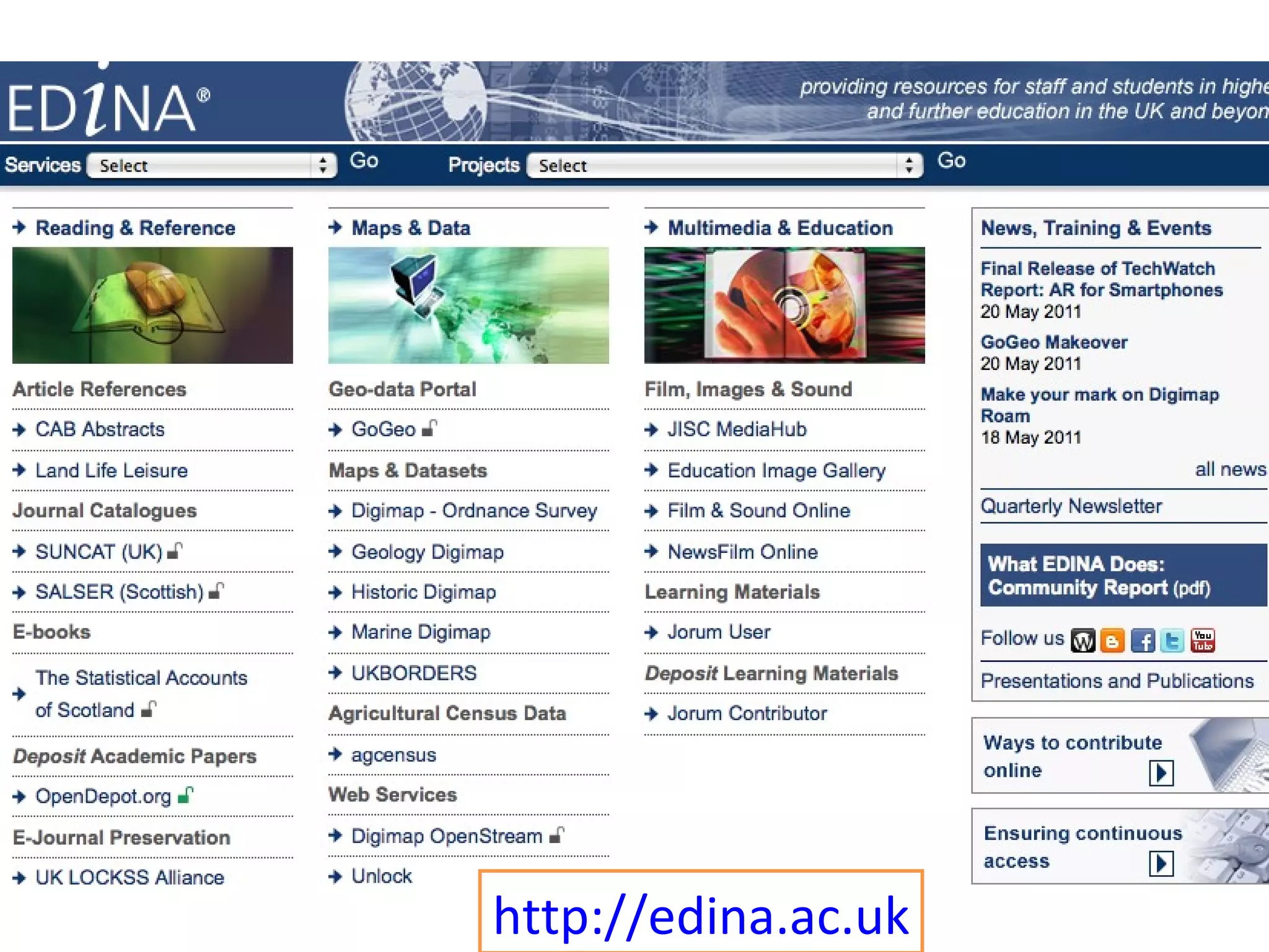 http:// edina.ac.uk 
