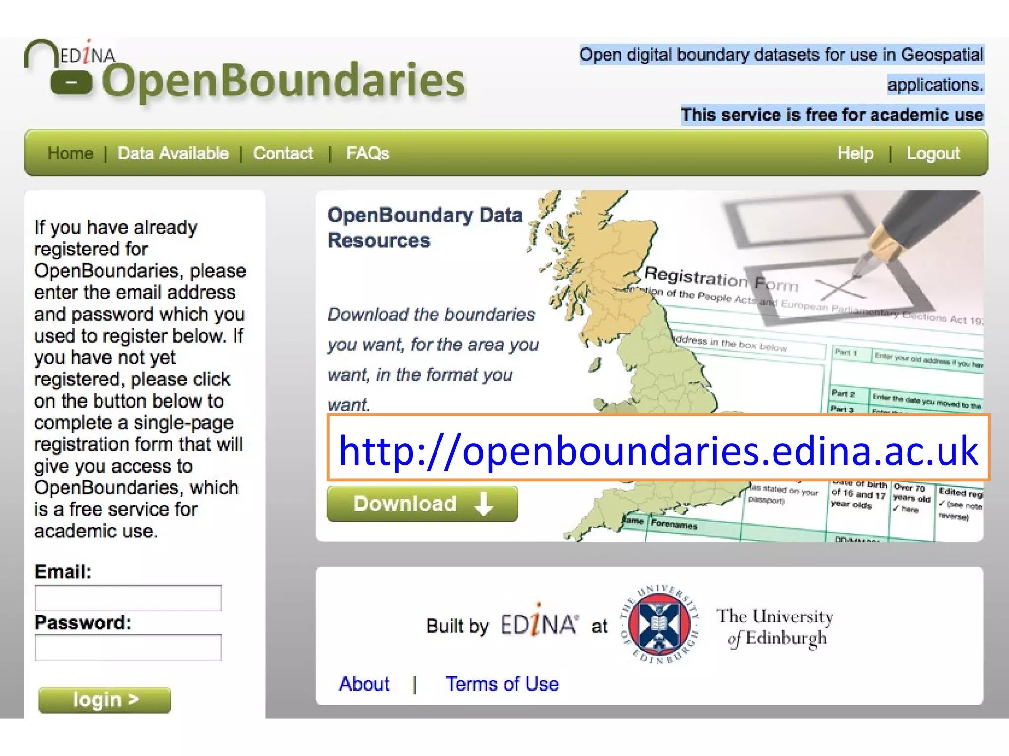 http:// openboundaries.edina.ac.uk 