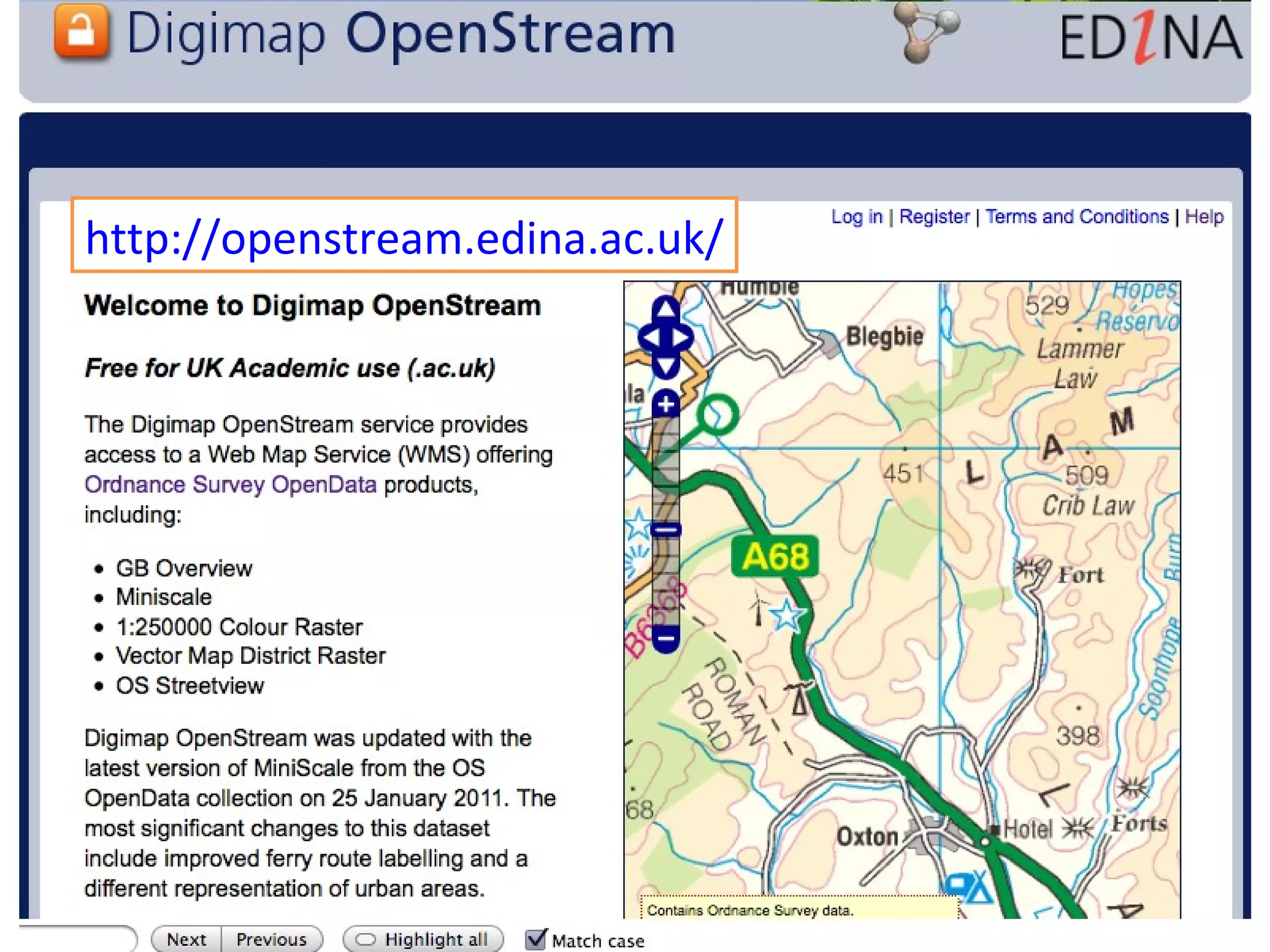http:// openstream.edina.ac.uk / 