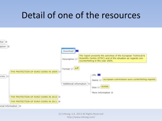 Detail of one of the resources
(C) Infoseg, S.A. 2013 All Rights Reserved
http://www.infoseg.com/
 