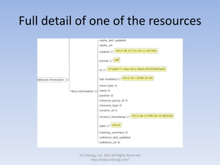 Full detail of one of the resources
(C) Infoseg, S.A. 2013 All Rights Reserved
http://www.infoseg.com/
 