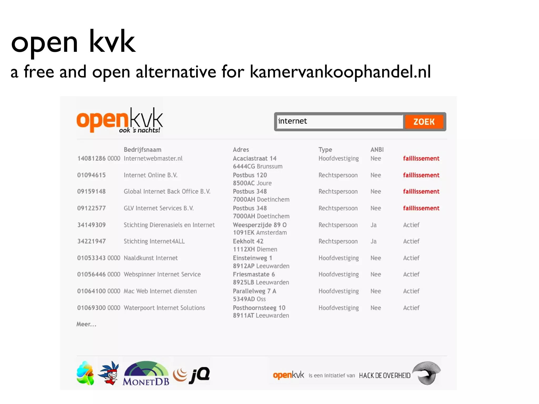 open kvk a free and open alternative for kamervankoophandel.nl 