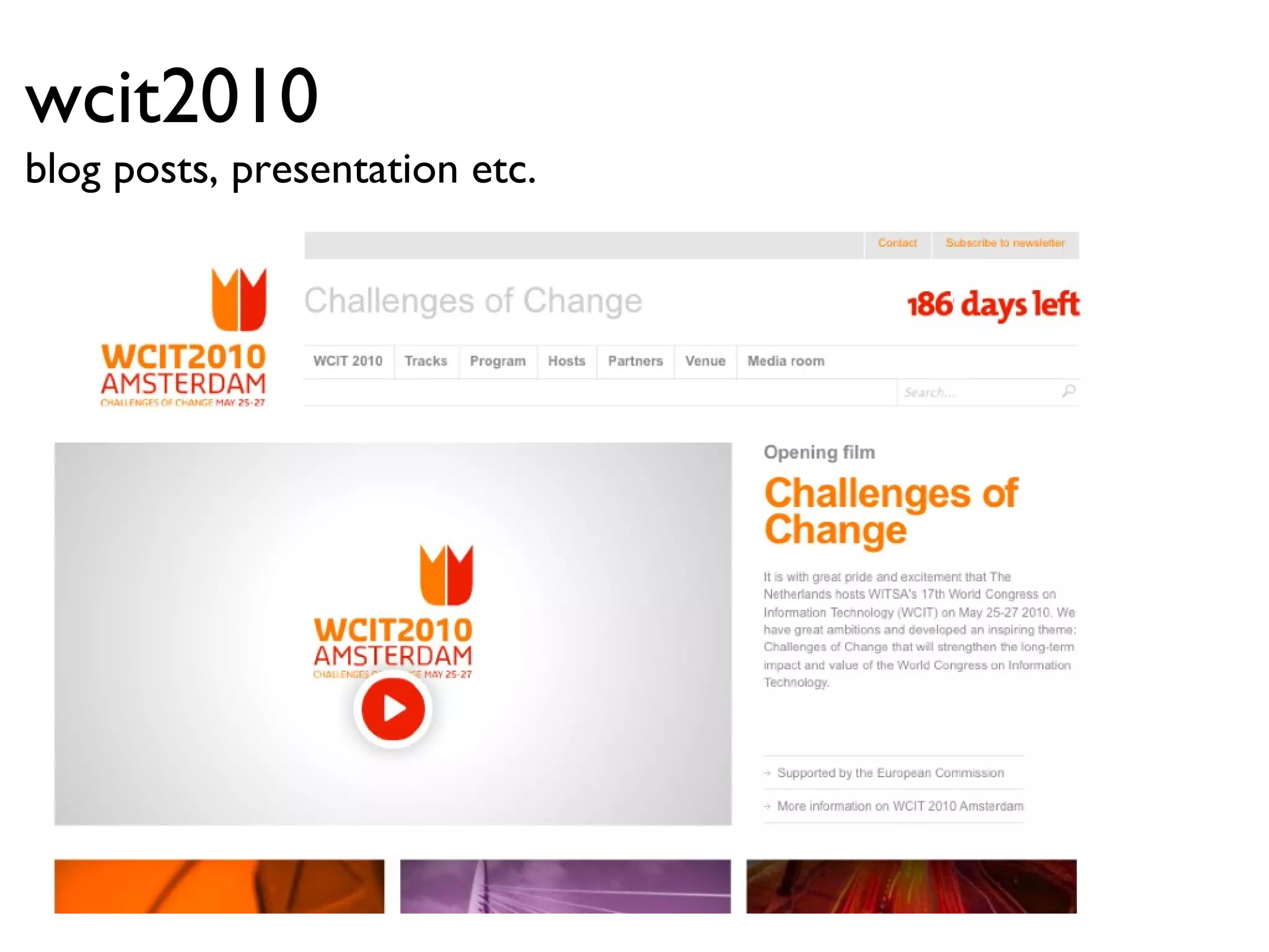 wcit2010 blog posts, presentation etc. 