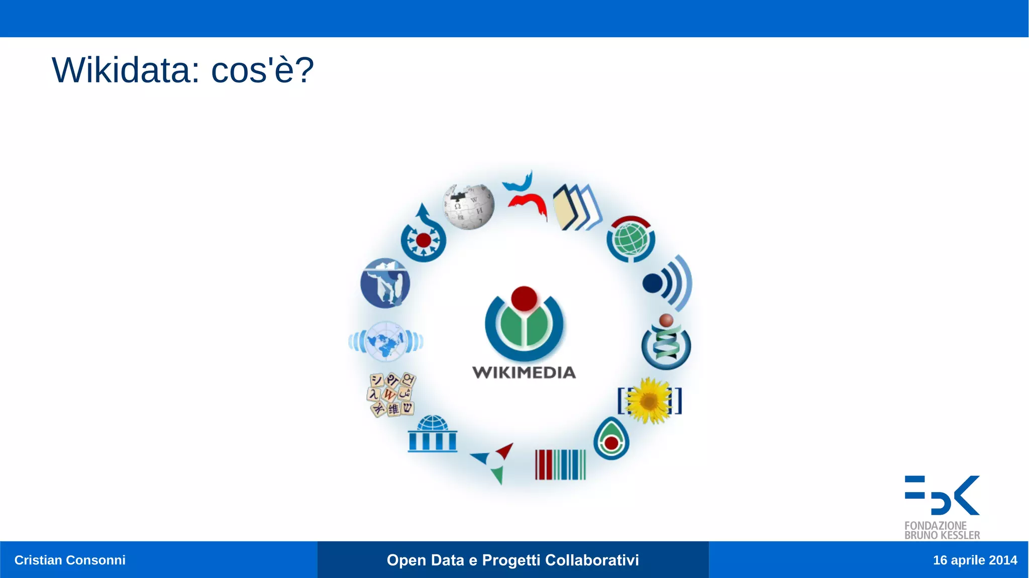 Cristian Consonni Open Data e Progetti Collaborativi 16 aprile 2014
Wikidata: cos'è?
 