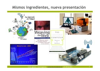 Carlos Iglesias | @carlosiglesias – contact@carlosiglesias.es | CC-BY-SA 2013
Mismos ingredientes, nueva presentación
5
 