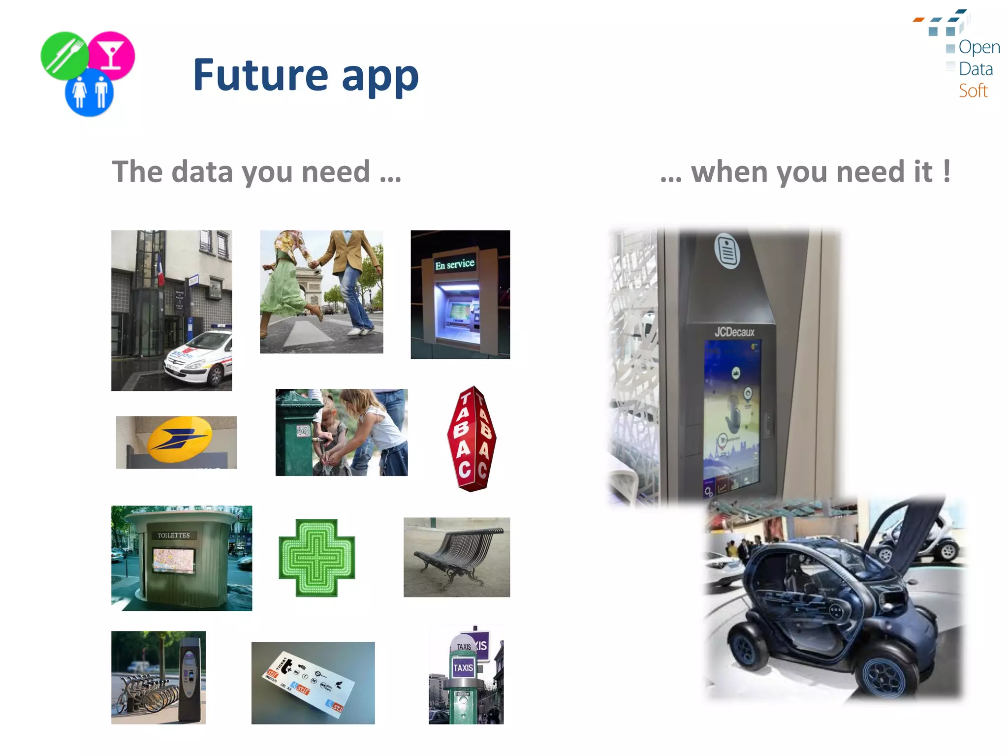 Future	
  app	
  
The	
  data	
  you	
  need	
  …	
     …	
  when	
  you	
  need	
  it	
  !	
  
 
