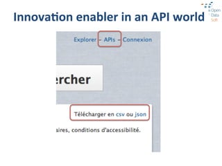 Innova7on	
  enabler	
  in	
  an	
  API	
  world	
  
 