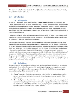 Open Data Standard and Technical Standards Manual | PDF