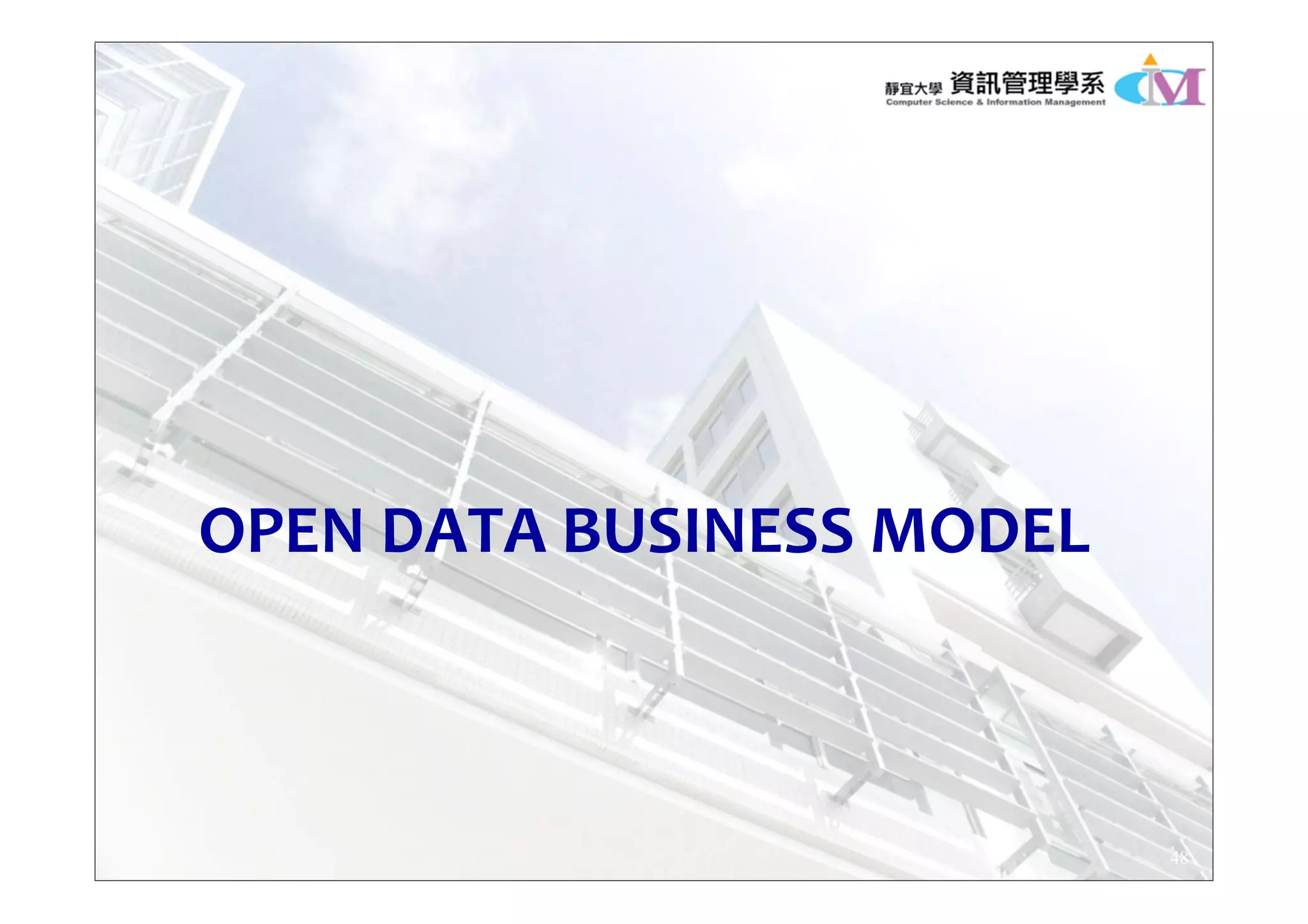 OPEN DATA BUSINESS MODEL 
48
 