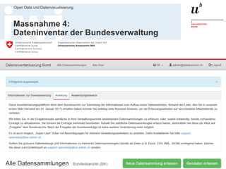 Dr. Matthias Stürmer, Forschungsstelle Digitale Nachhaltigkeit
Open Data und Datenvisualisierung
29
Massnahme 4:
Dateninventar der Bundesverwaltung
 