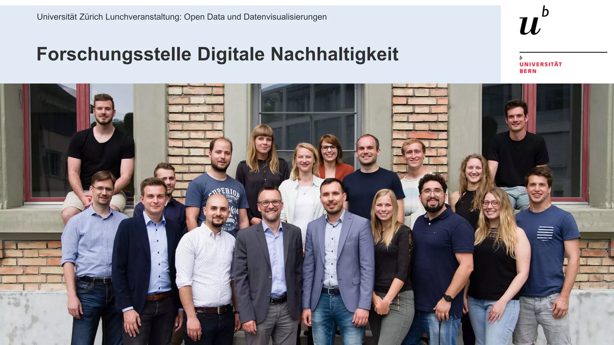 Universität Zürich Lunchveranstaltung: Open Data und Datenvisualisierungen
328. November 2018 – Forschungsstelle Digitale Nachhaltigkeit
Forschungsstelle Digitale Nachhaltigkeit
 