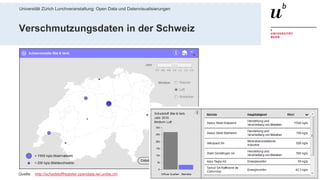 Universität Zürich Lunchveranstaltung: Open Data und Datenvisualisierungen
7428. November 2018 – Forschungsstelle Digitale Nachhaltigkeit
Verschmutzungsdaten in der Schweiz
Quelle: http://schadstoffregister.opendata.iwi.unibe.ch/
 