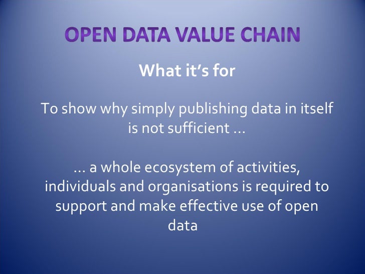 Open data value chain