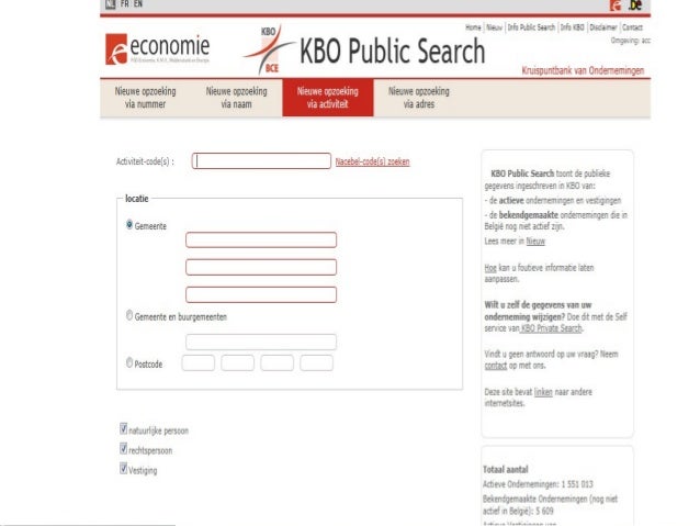 Extrait bce belgique