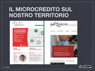 IL MICROCREDITO SUL
NOSTRO TERRITORIO
18112016
 