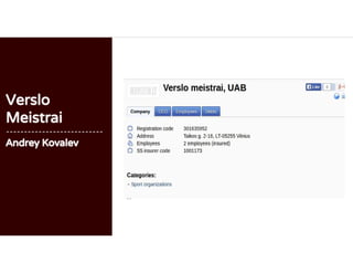 Verslo
Meistrai
---------------------------
Andrey Kovalev
 