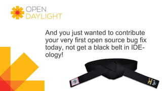 And you just wanted to contribute
your very first open source bug fix
today, not get a black belt in IDE-
ology!
 