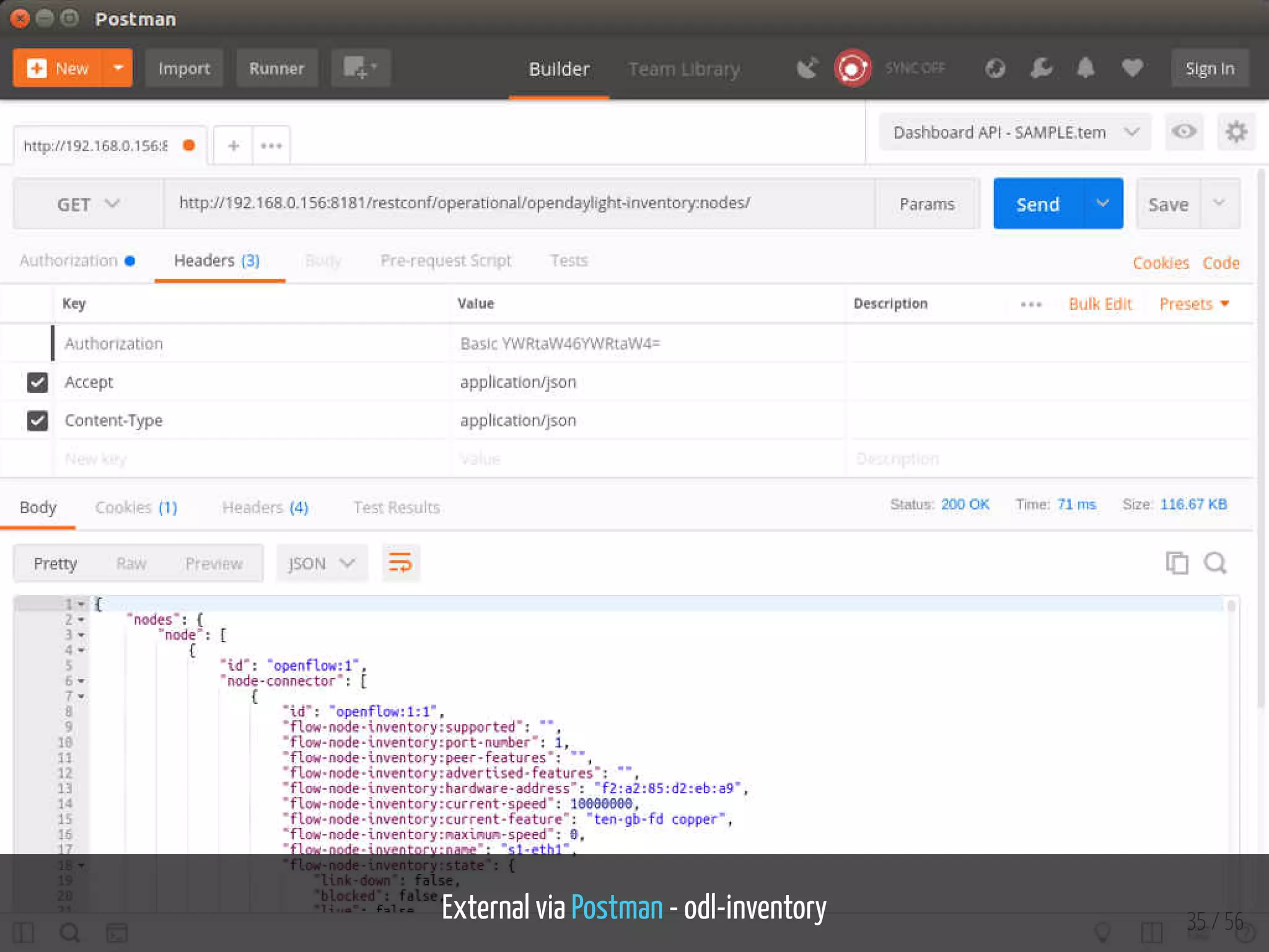External via Postman - odl-inventory 35 / 56
 