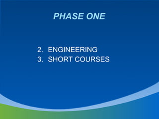 PHASE ONE ENGINEERING SHORT COURSES 