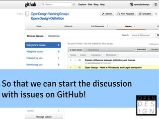 So that we can start the discussion
with issues on GitHub!
 
