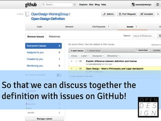 So that we can discuss together the
definition with issues on GitHub!
 
