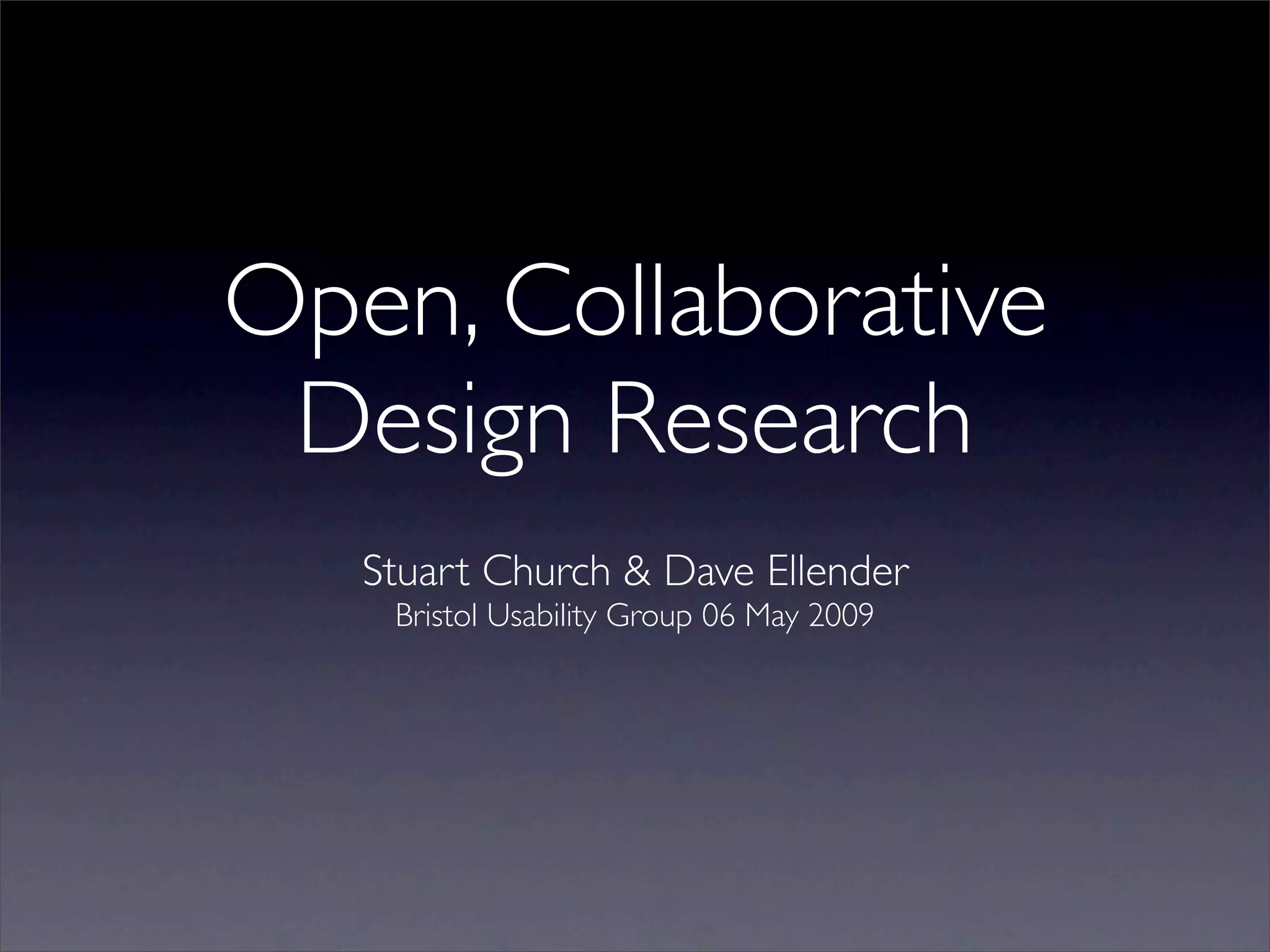 Open Design Research