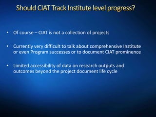 Monitoring and Evaluation Open Discussion