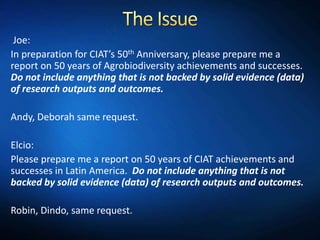 Monitoring and Evaluation Open Discussion