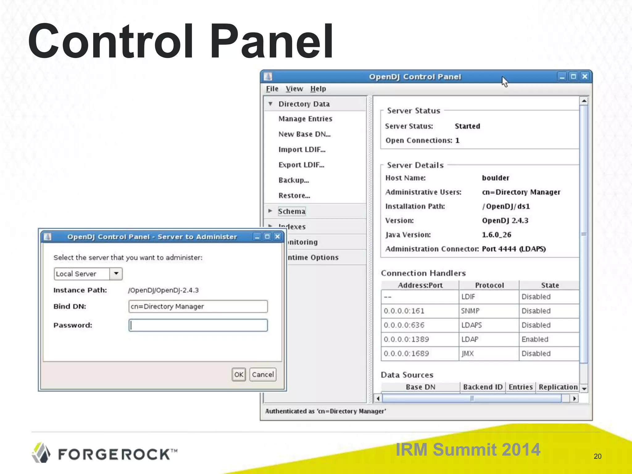 20IRM Summit 2014
Control Panel
 