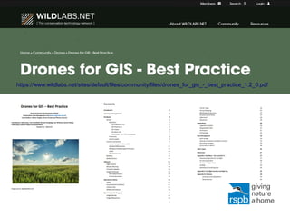 Conclusions
https://www.wildlabs.net/sites/default/files/community/files/drones_for_gis_-_best_practice_1.2_0.pdf
 