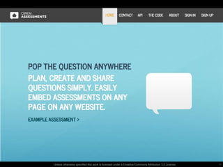 openassessments.org

Unless otherwise specified this work is licensed under a Creative Commons Attribution 3.0 License.

19

 