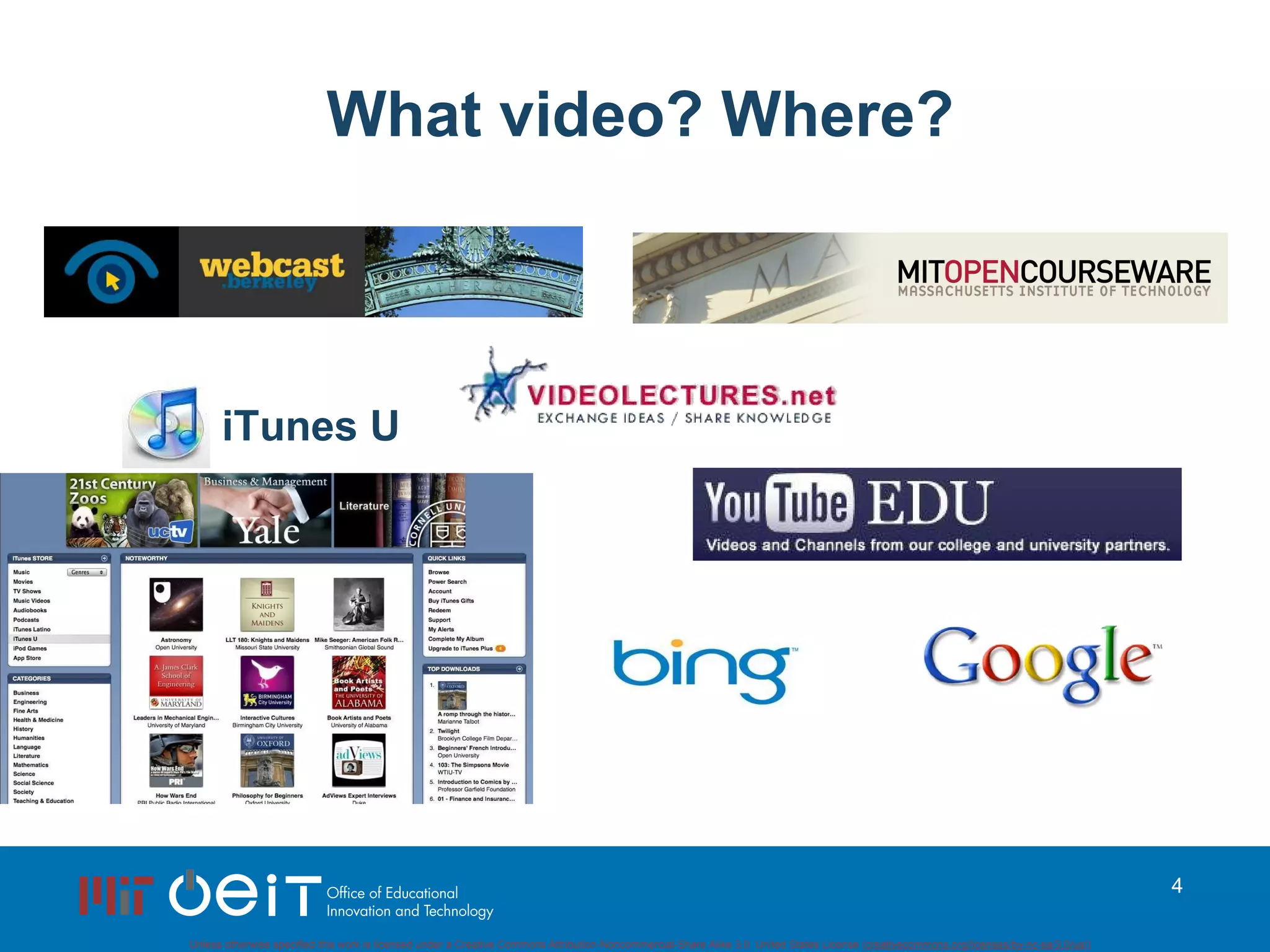 What video? Where? iTunes U 