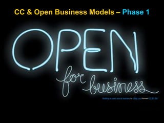 CC & Open Business Models – Phase 1
Building an open source business by Libby Levi licensed CC BY-SA
 