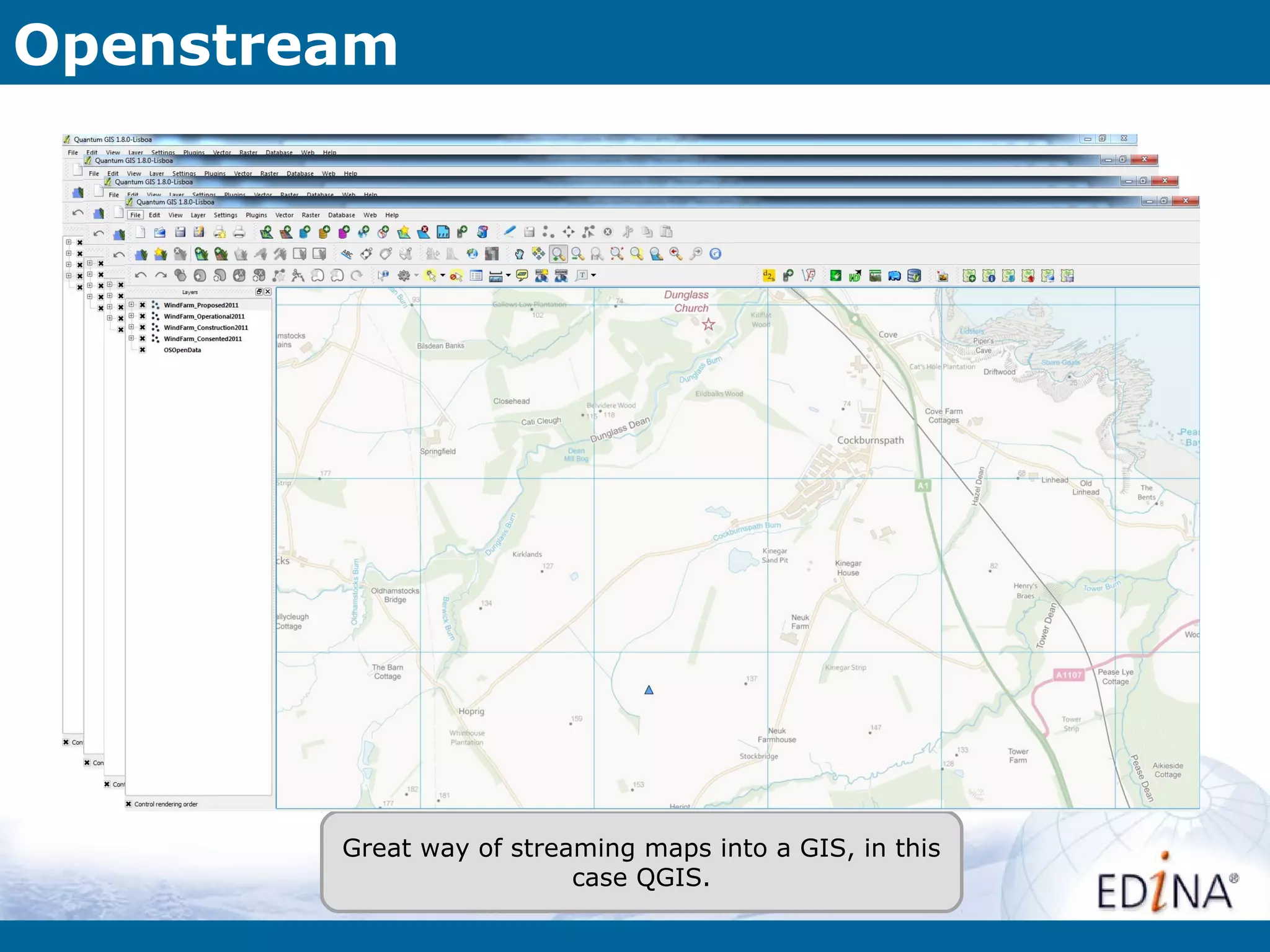 Openstream




        Great way of streaming maps into a GIS, in this
                          case QGIS.
 