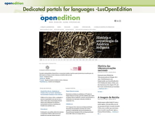 Dedicated portals for languages -LusOpenEdition
 