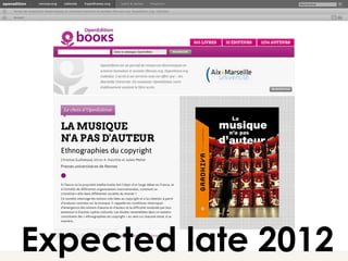 Expected late 2012
 