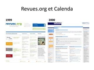 Revues.org et Calenda
1999              2000
 