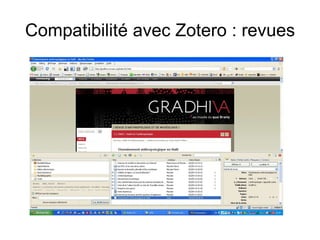 Compatibilité avec Zotero : revues
 