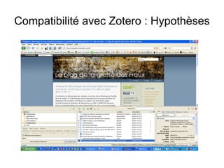 Compatibilité avec Zotero : Hypothèses 