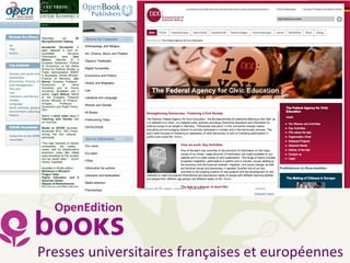 Presses universitaires françaises et européennes
 