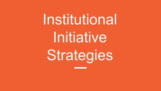 Institutional
Initiative
Strategies
 