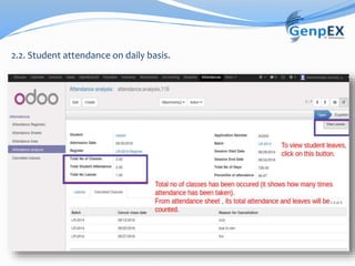 2.2. Student attendance on daily basis.
 