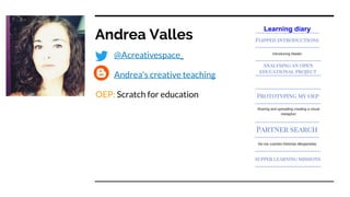 Andrea Valles
@Acreativespace_
Andrea's creative teaching
OEP: Scratch for education
Learning diary
 