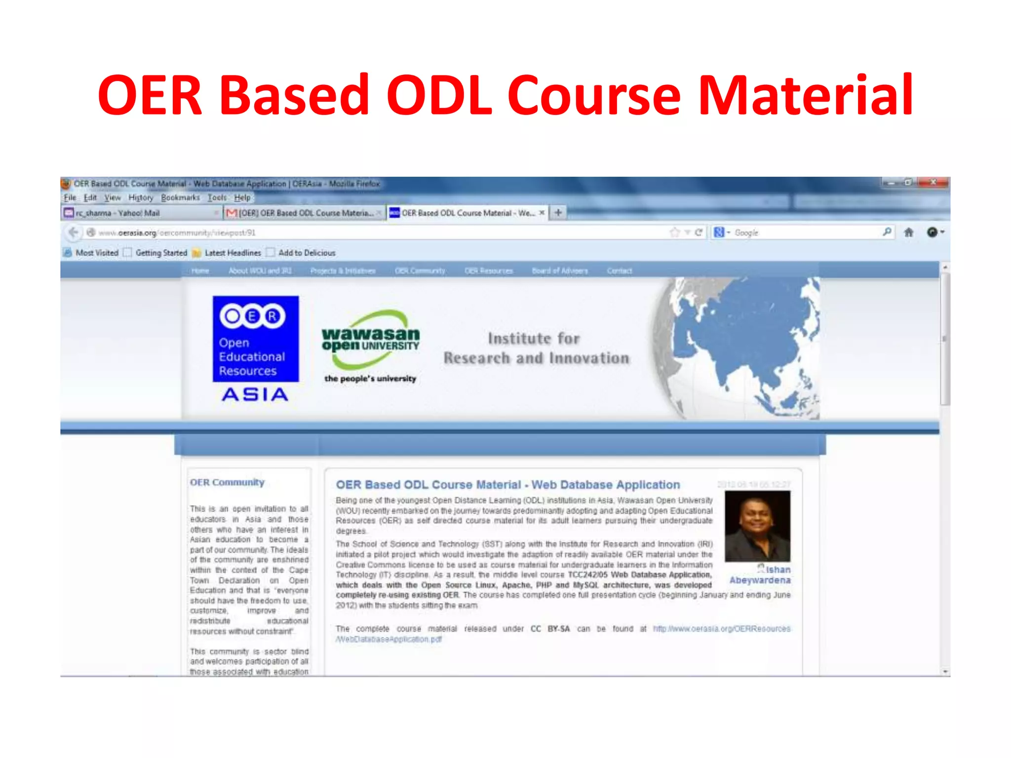 OER Based ODL Course Material
 