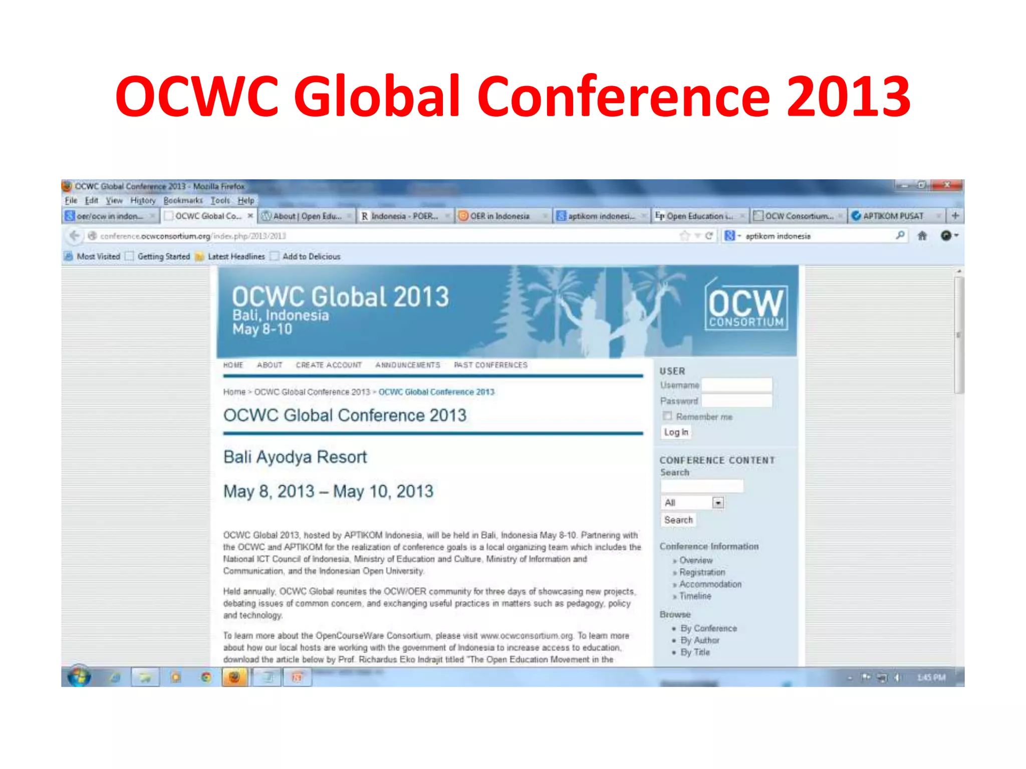 OCWC Global Conference 2013
 
