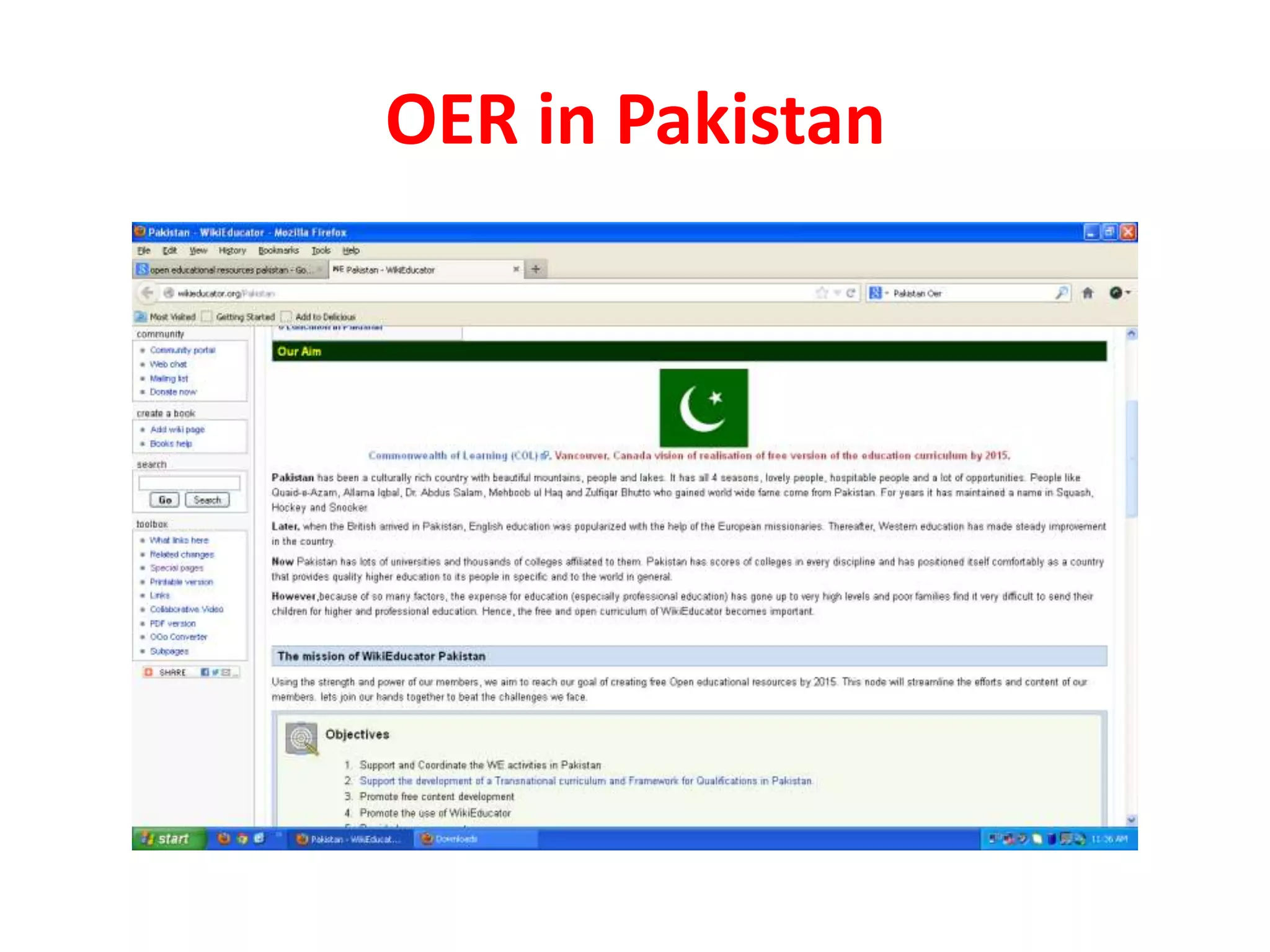 OER in Pakistan
 